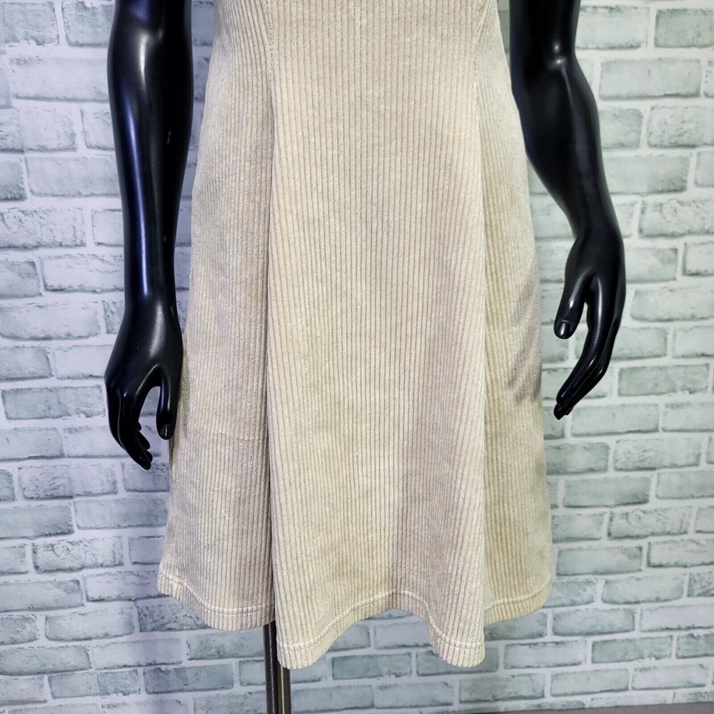 Jones New York Sport Ribbed Corduroy Dress Cream Sleeveless 90s Y2K Babydoll - Picture 4 of 8